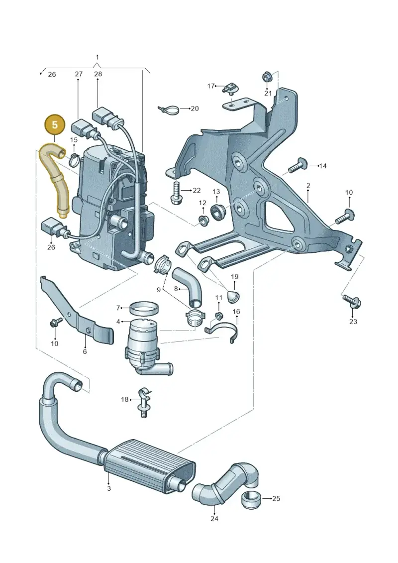 8K0261225A — Audi A8L qu. 3.0 TDI (2013-2018) diagram 696261000, position 5