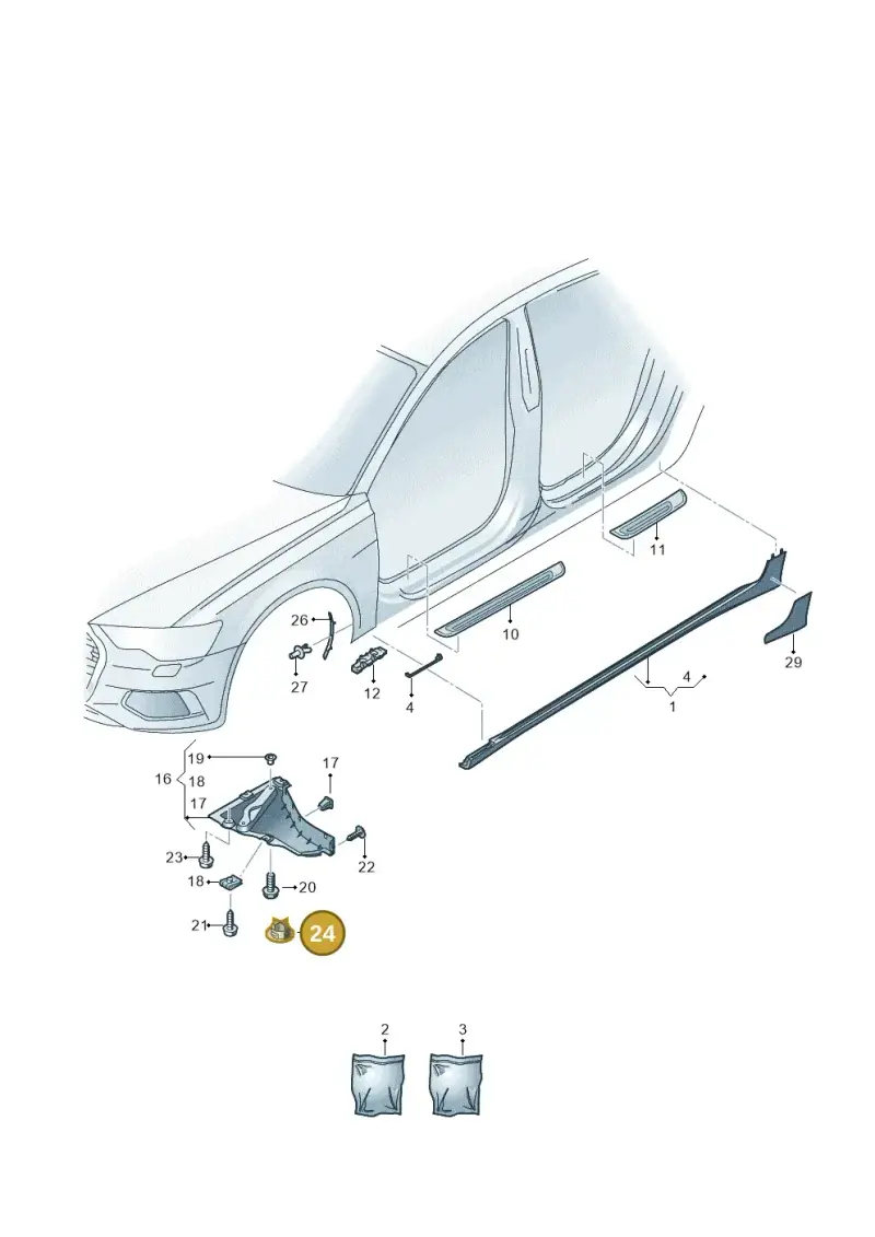 8K0261595 — Audi A6 2.0 (2018-) diagram 430853000, position 24