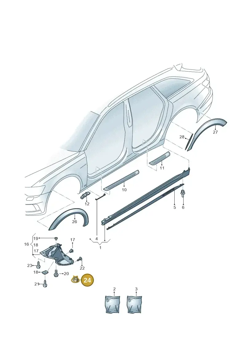 8K0261595 — Audi A6 2.0 (2018-) diagram 430853010, position 24
