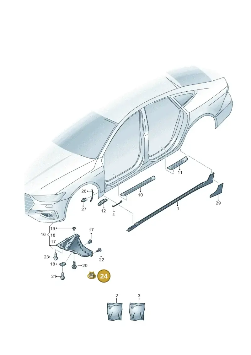 8K0261595 — Audi A7 Sportback (2018-) diagram 435853000, position 24