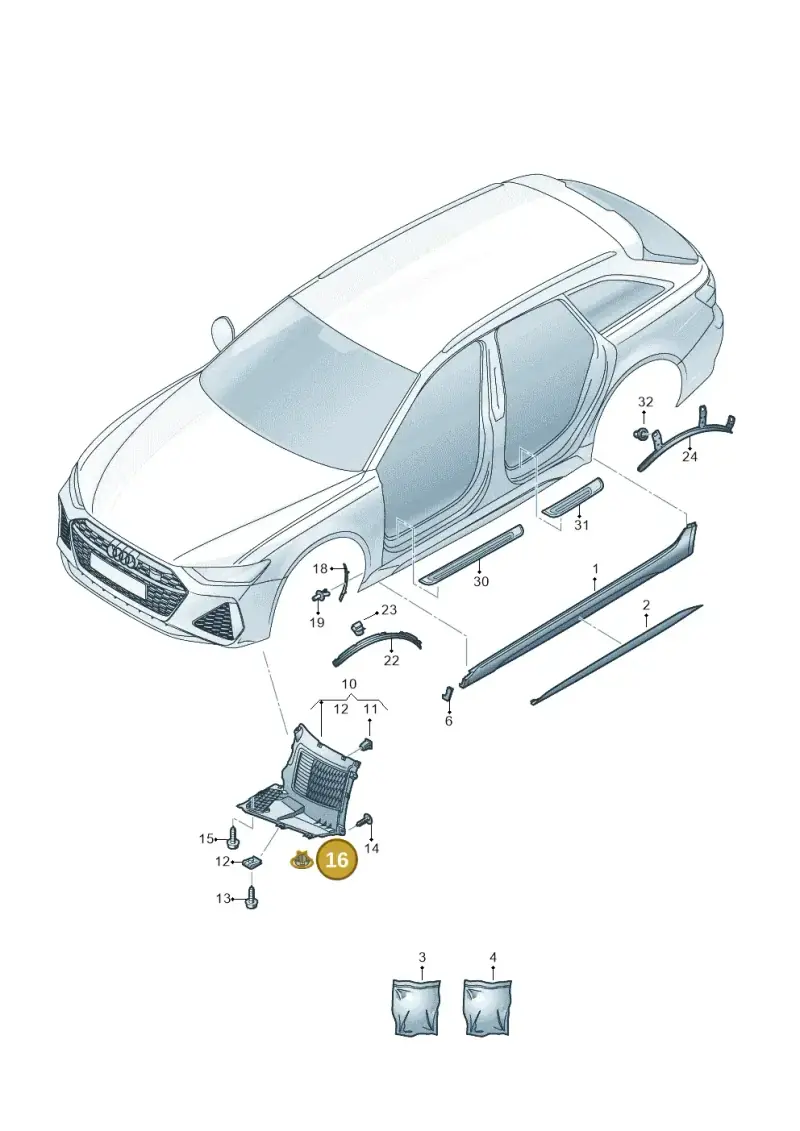 8K0261595 — Audi RS6 Avant (2019-) diagram 537853000, position 16
