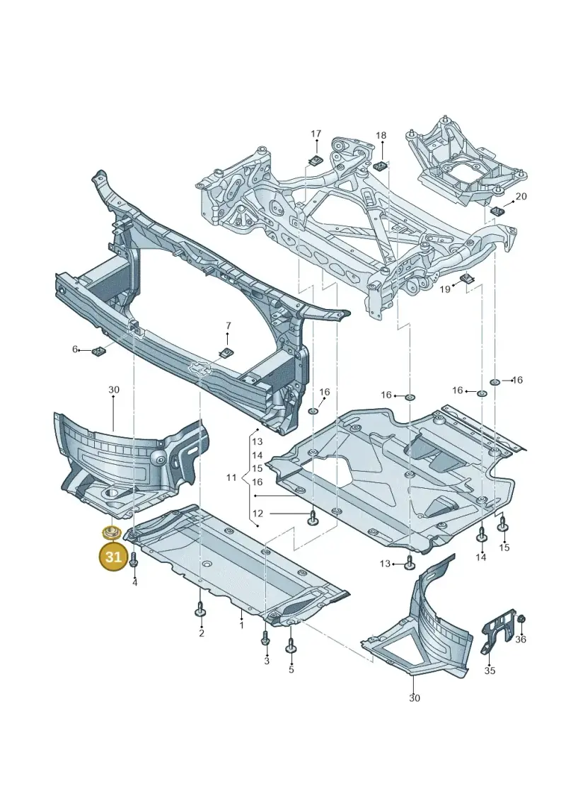 8K0261595 — Audi A7 Sportback (2014-2018) diagram 788863250, position 31