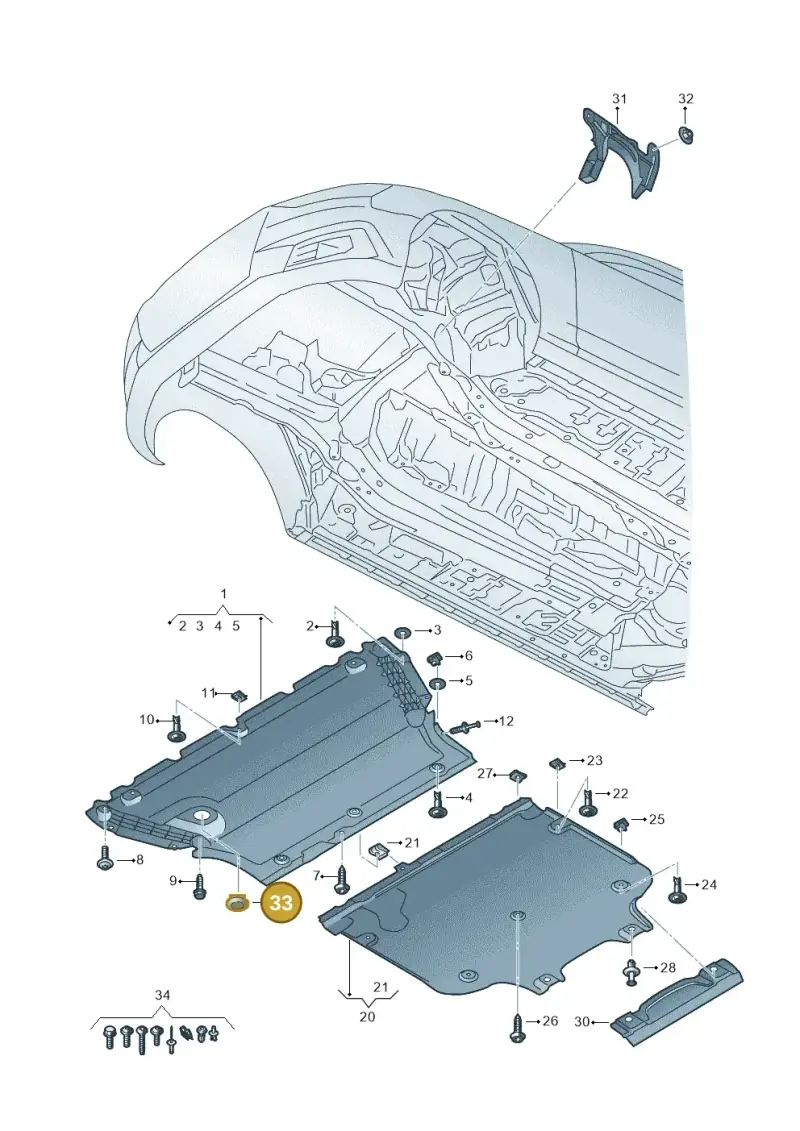 8K0261595 — Audi RS4 Avant (2017-) diagram 849863250, position 33