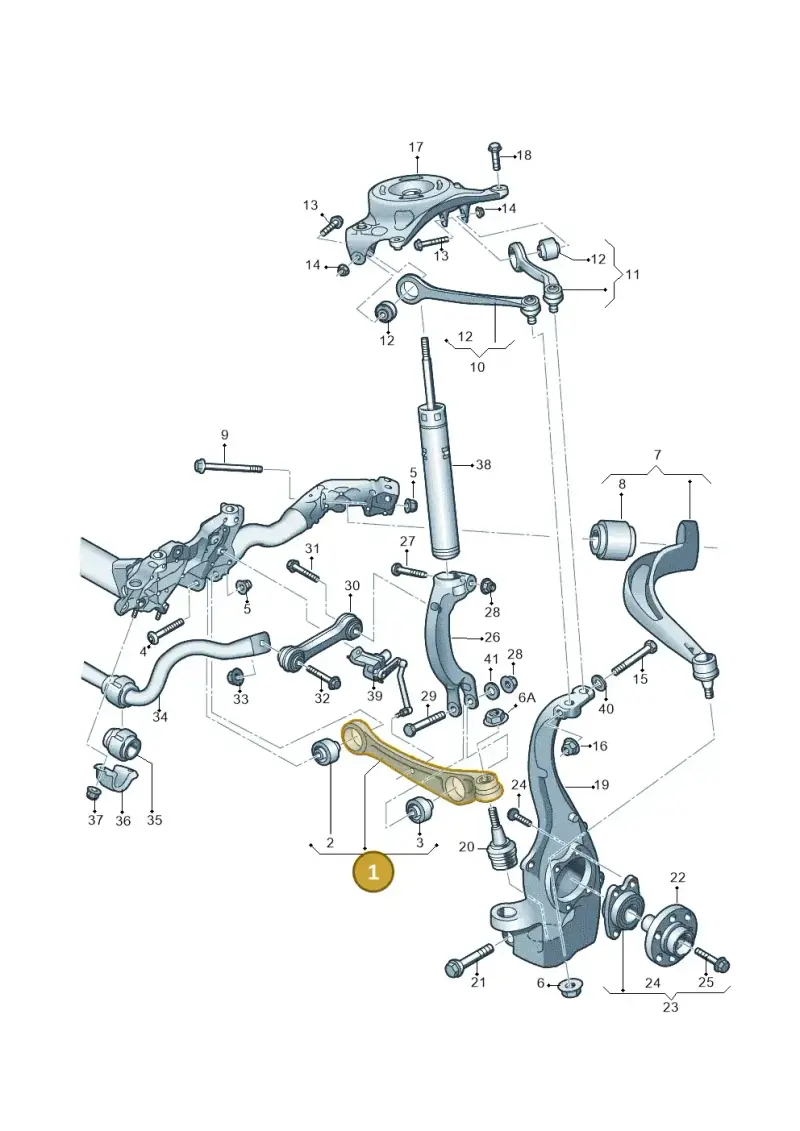 8K0407151D — Audi RS5 Coupe (2010-2015) diagram 620407000, position 1