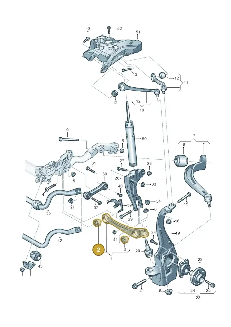 8K0407182C — Audi RS4 Avant (2017-) diagram 897407000, position 2