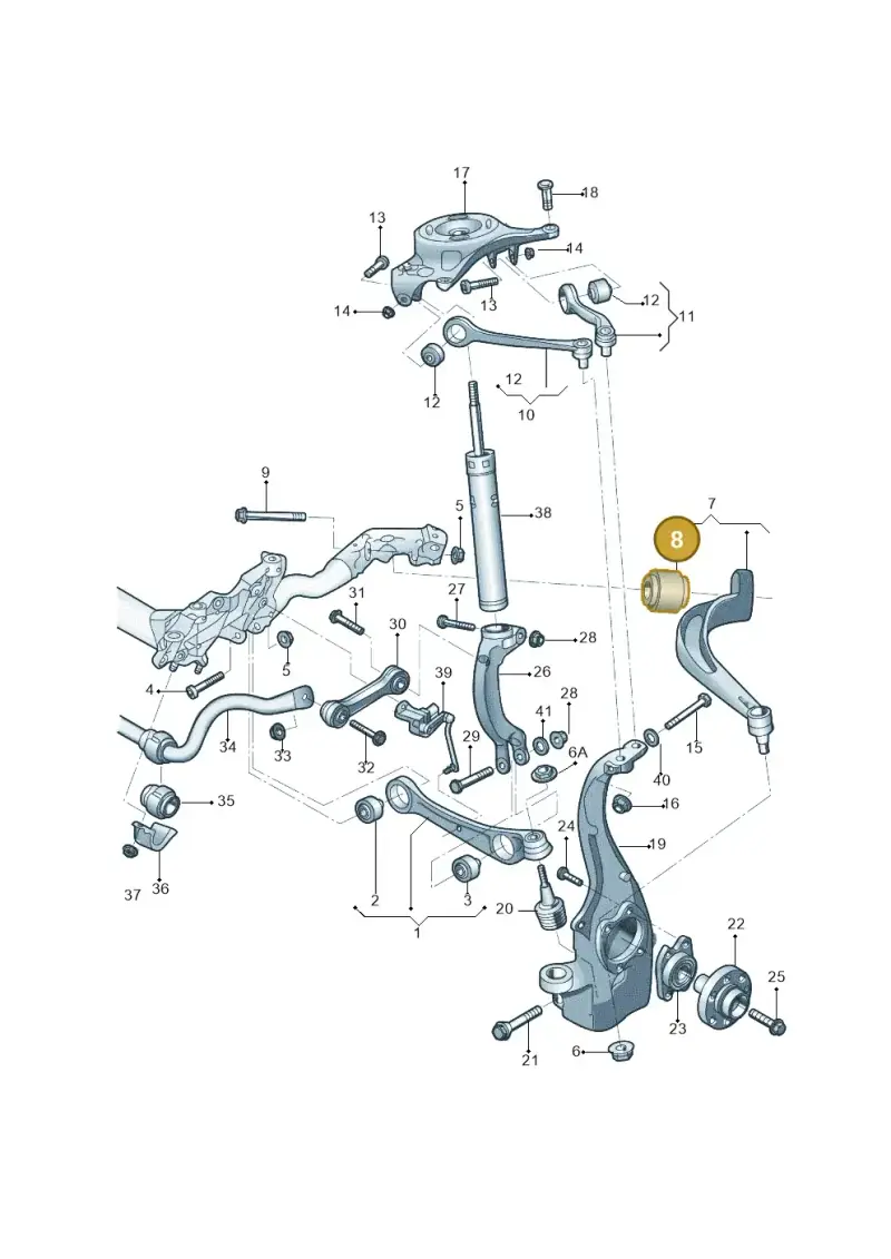 8K0407183A — Audi A4L 2.0 (2008-2012) diagram 687407000, position 8