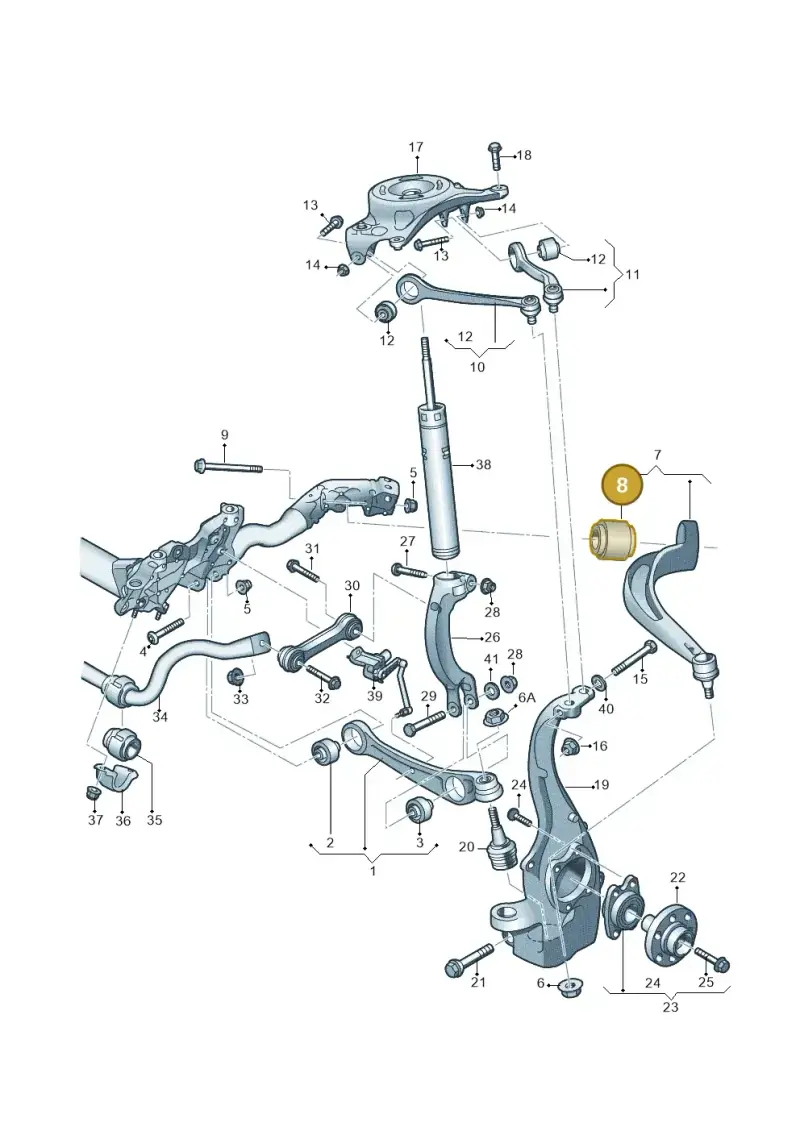 8K0407183A — Audi A4 Av. Allroad (2008-2016) diagram 620407000, position 8