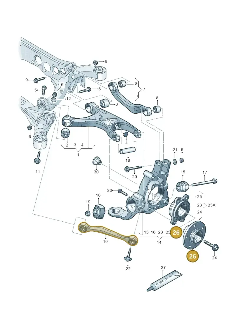 8K0407613B — Audi A7 Sportback (2014-2018) diagram 620505100, position 26
