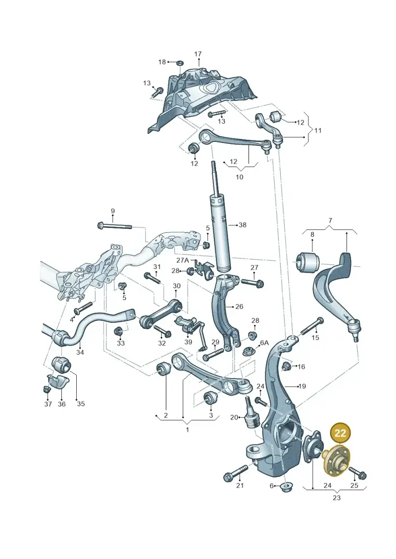 8K0407613B — Audi RS6 Avant (2013-2018) diagram 758407000, position 22