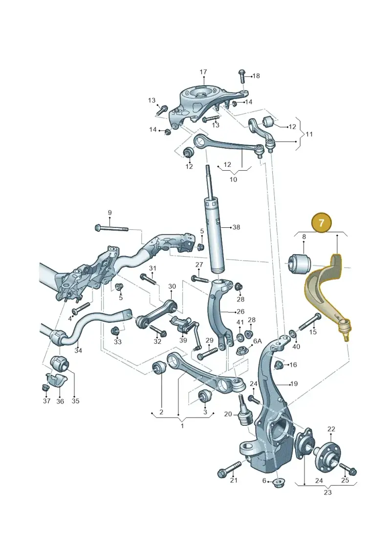 8K0407694AF — Audi RS5 Coupe (2010-2015) diagram 620407000, position 7