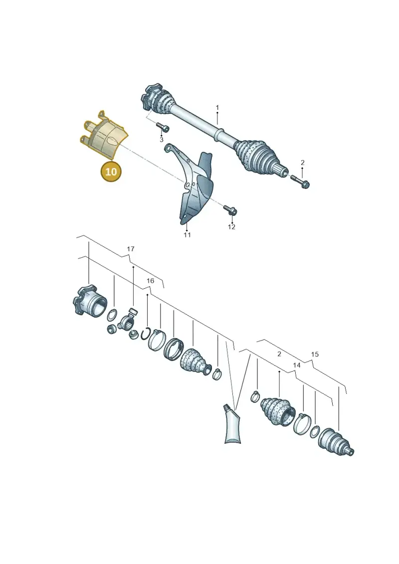 8K0407719 — Audi A7 Sportback (2014-2018) diagram 788407300, position 10