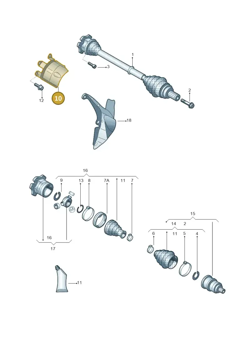 8K0407719 — Audi A6 1.8 (2015-2019) diagram 887407020, position 10