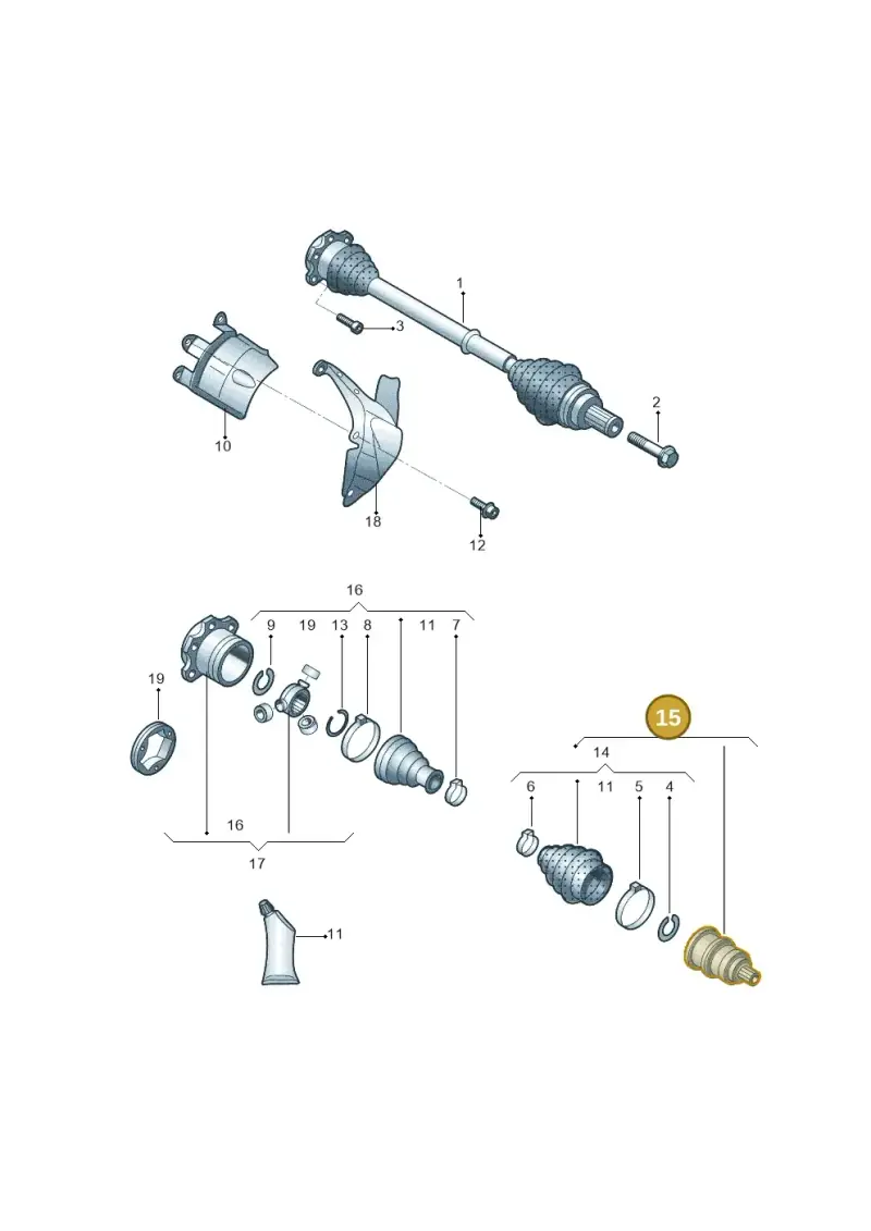 8K0498099B — Audi A4L 2.0 (2008-2012) diagram 251407200, position 15