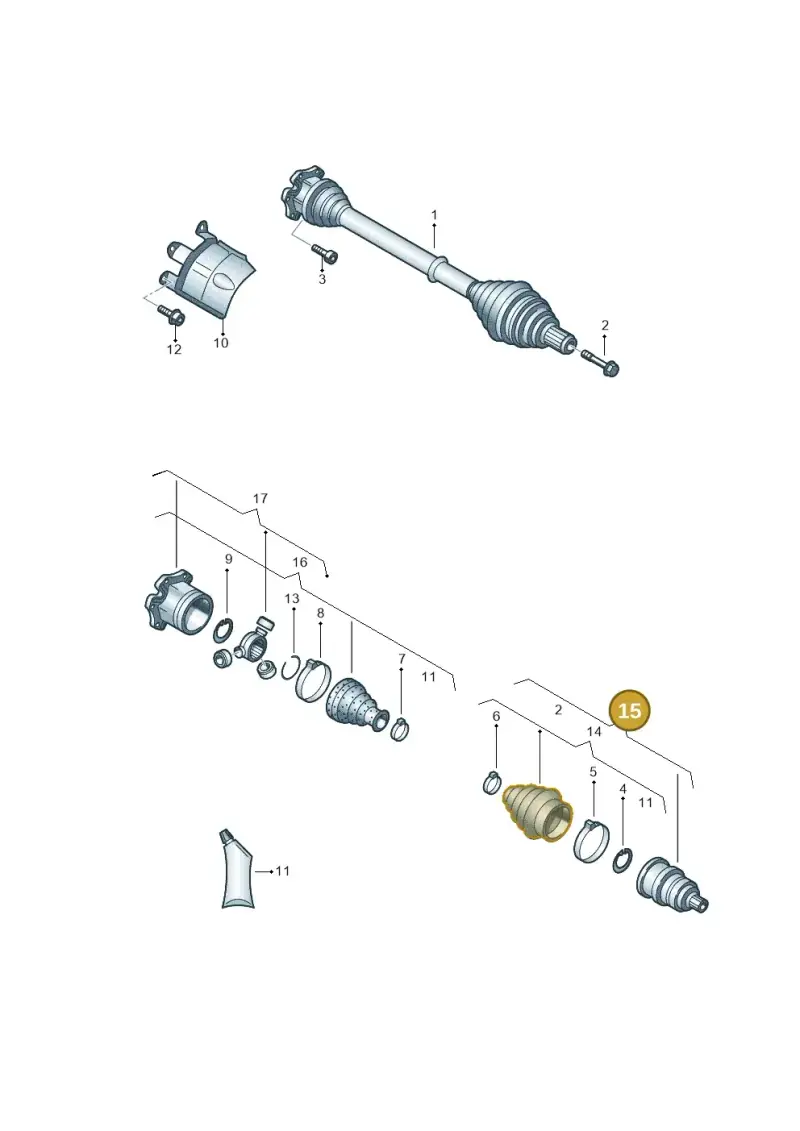 8K0498099B — Audi Q5 qu. 2.0 (2009-2018) diagram 454407270, position 15