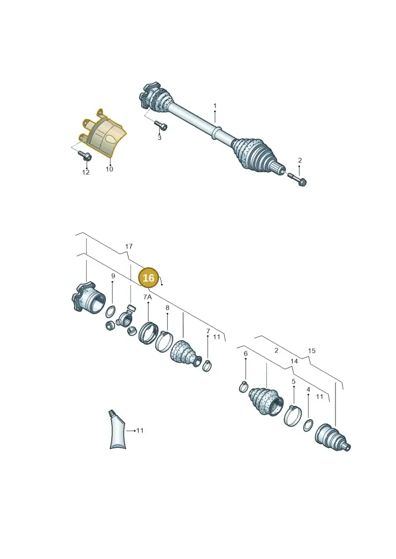 8K0498201B — Audi A8L qu. 3.0 TDI (2013-2018) diagram 771407200, position 16