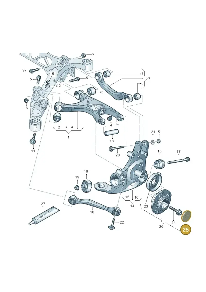 8K0501249 — Audi A7 Sportback (2014-2018) diagram 736505050, position 25