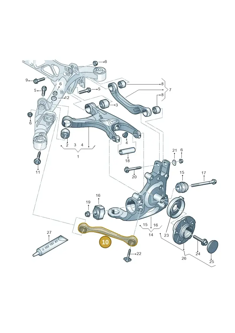 8K0501529N — Audi A7 Sportback (2014-2018) diagram 736505050, position 10