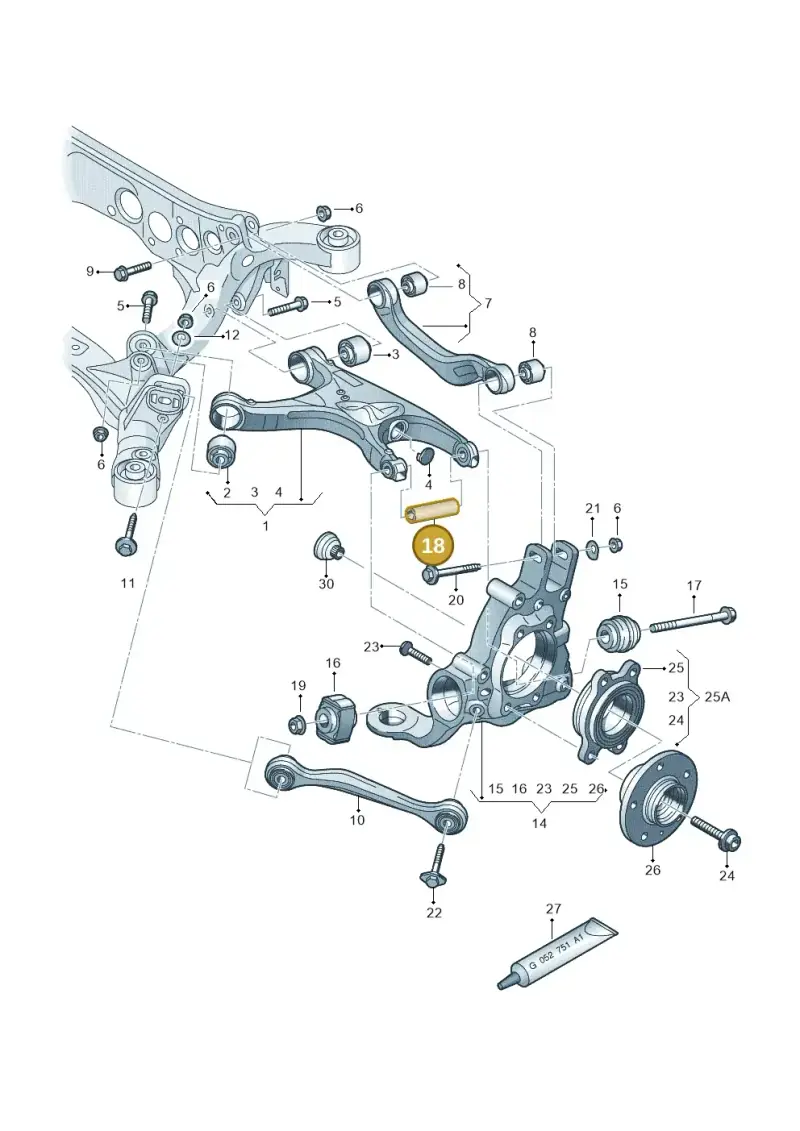 8K0505139F — Audi A7 Sportback (2014-2018) diagram 620505100, position 18
