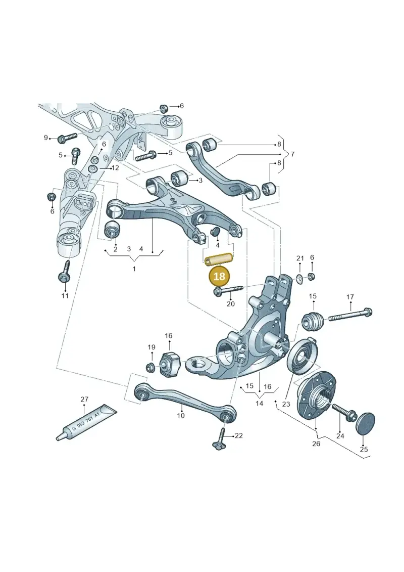 8K0505139F — Audi A7 Sportback (2014-2018) diagram 736505050, position 18