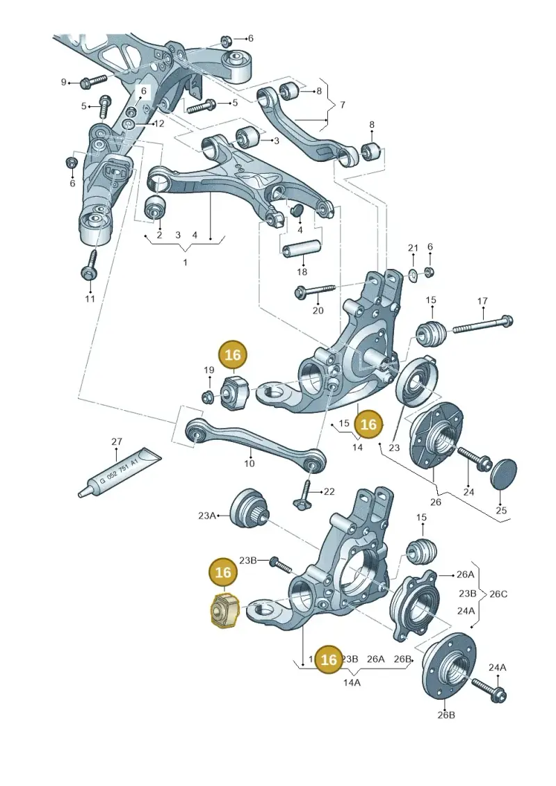 8K0505279E — Audi Q5 qu. 2.0 TDI (2012-2017) diagram 620505050, position 16