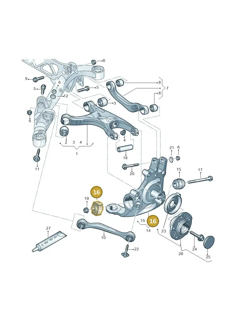 8K0505279E — Audi A7 Sportback (2014-2018) diagram 736505050, position 16