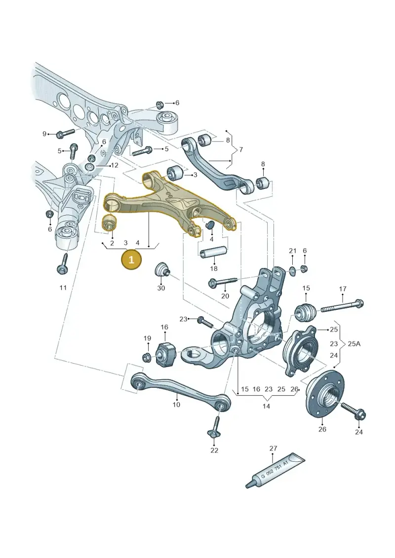 8K0505312J — Audi RS4 Av. qu. 4.2 (2012-2015) diagram 620505100, position 1