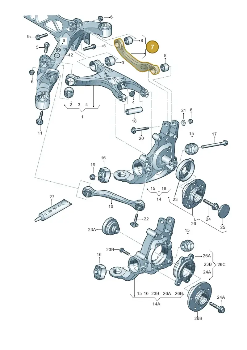 8K0505324H — Audi Q5 qu. 2.0 TDI (2012-2017) diagram 620505050, position 7