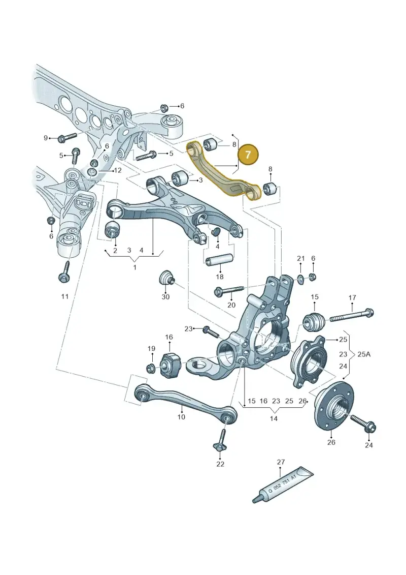 8K0505324H — Audi A7 Sportback (2014-2018) diagram 620505100, position 7