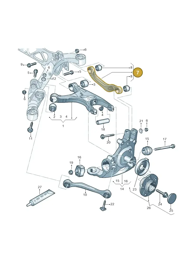 8K0505324H — Audi A7 Sportback (2014-2018) diagram 736505050, position 7