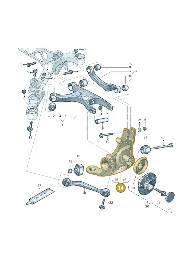 8K0505431AP — Audi A5 Sportback (2011-2017) diagram 736505050, position 14