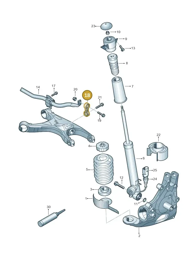 8K0505465G — Audi A7 Sportback (2014-2018) diagram 620511000, position 18