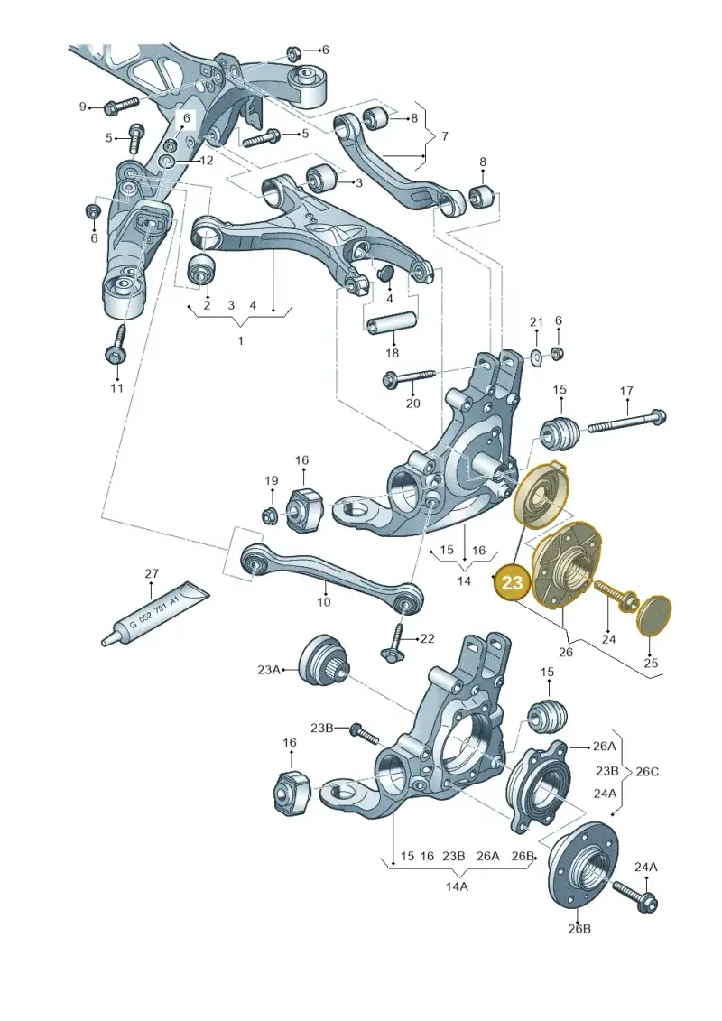 8K0505491A — Audi A6 1.8 (2015-2019) diagram 620505050, position 23