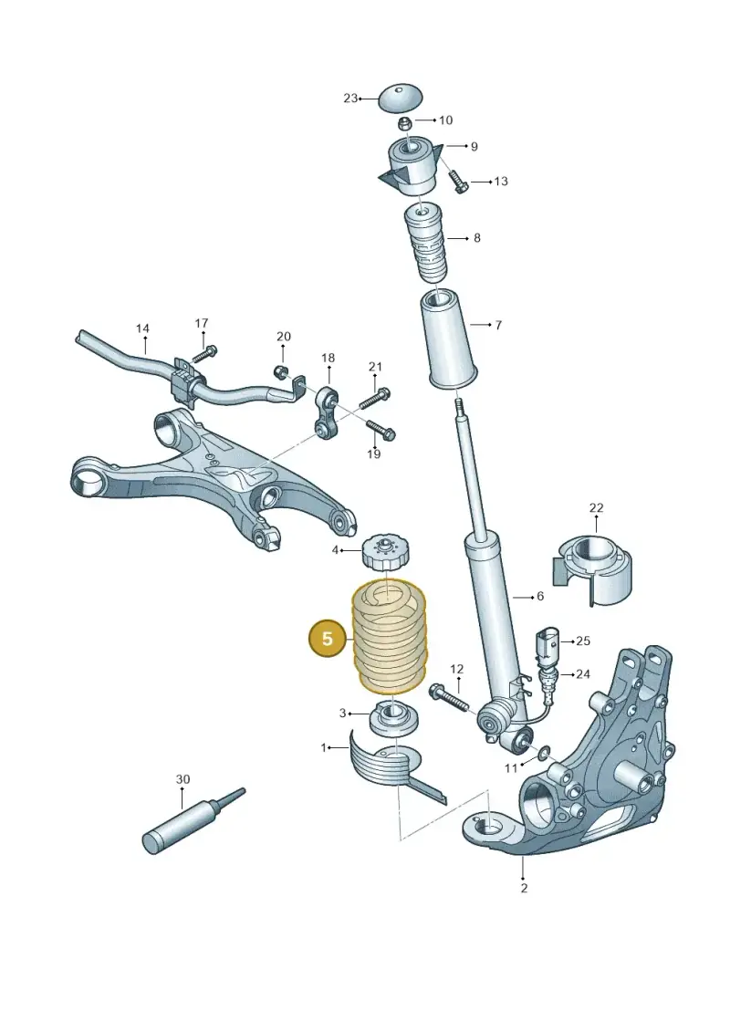 8K0511115DK — Audi A7 Sportback (2014-2018) diagram 620511000, position 5