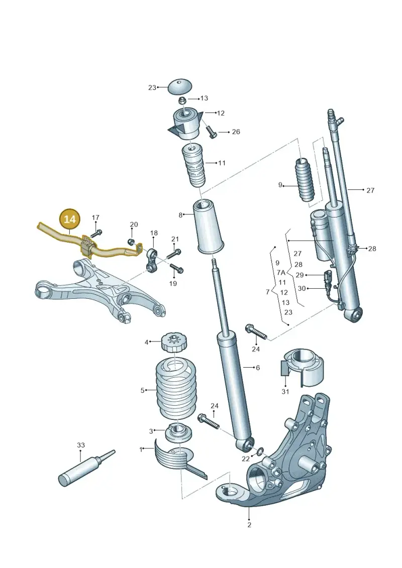 8K0511305AD — Audi RS4 Av. qu. 4.2 (2012-2015) diagram 695511000, position 14
