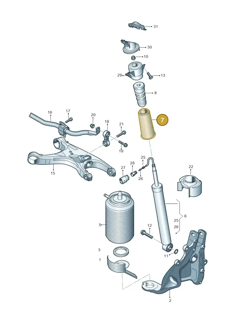 8K0512137A — Audi A7 Sportback (2014-2018) diagram 711511100, position 7