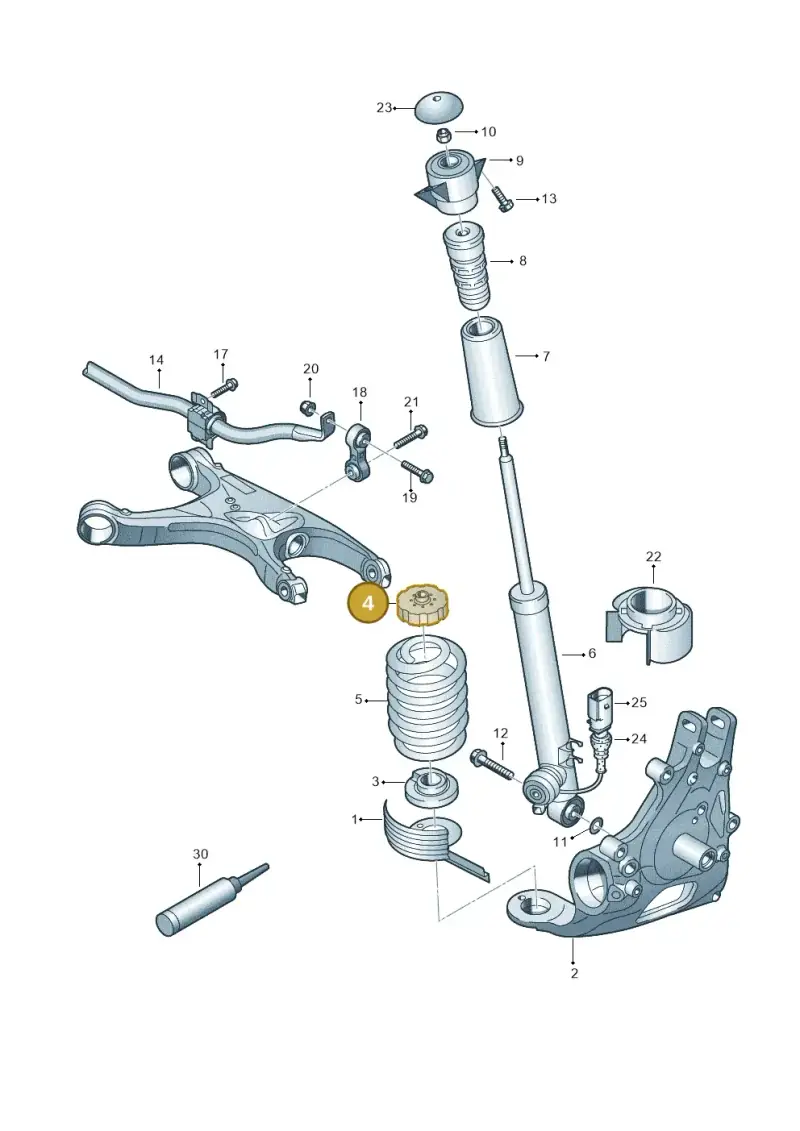 8K0512149C — Audi A7 Sportback (2014-2018) diagram 620511000, position 4