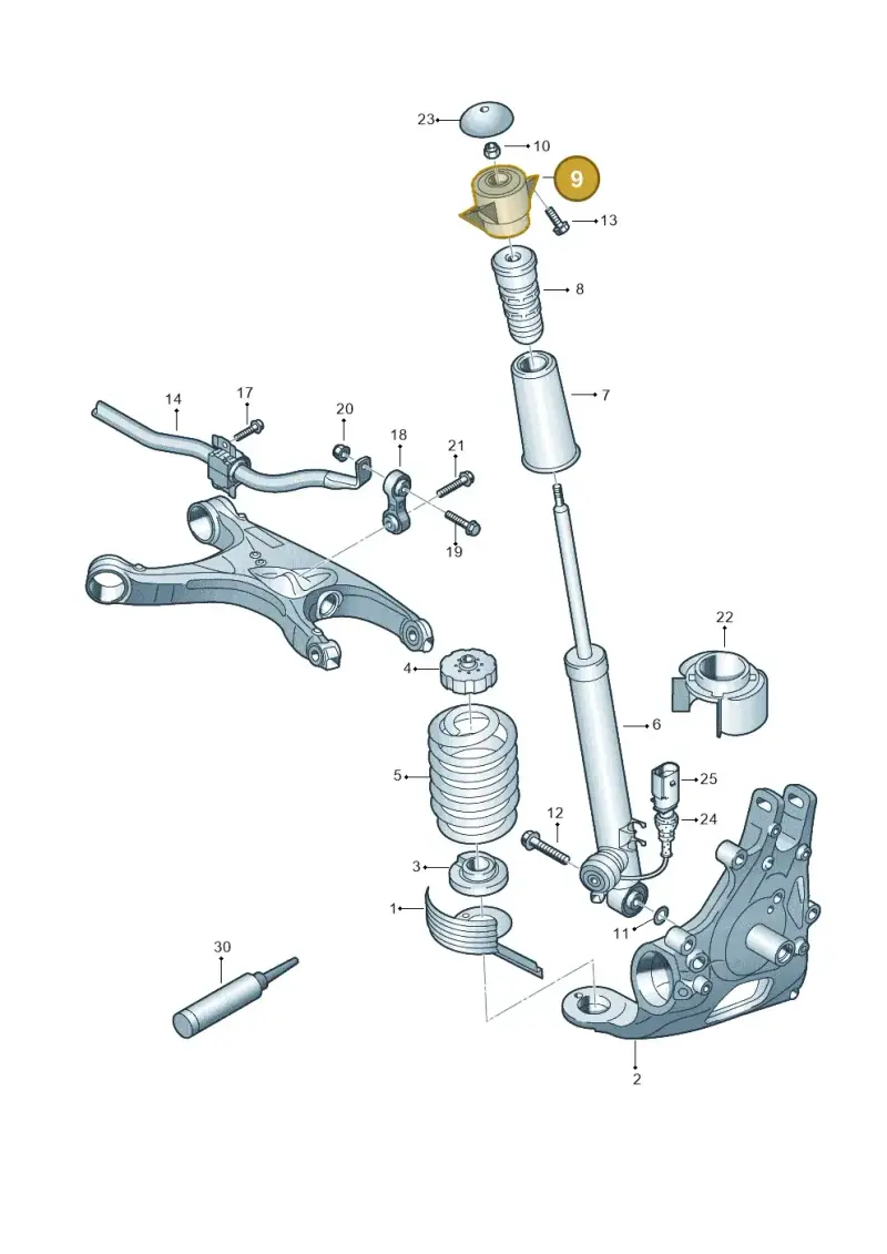 8K0513353E — Audi Q5 qu. 2.0 TDI (2012-2017) diagram 620511000, position 9