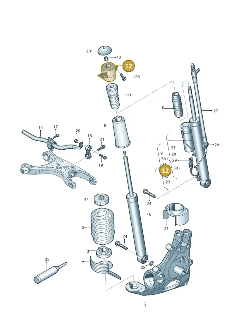 8K0513353E — Audi RS4 Av. qu. 4.2 (2012-2015) diagram 695511000, position 12