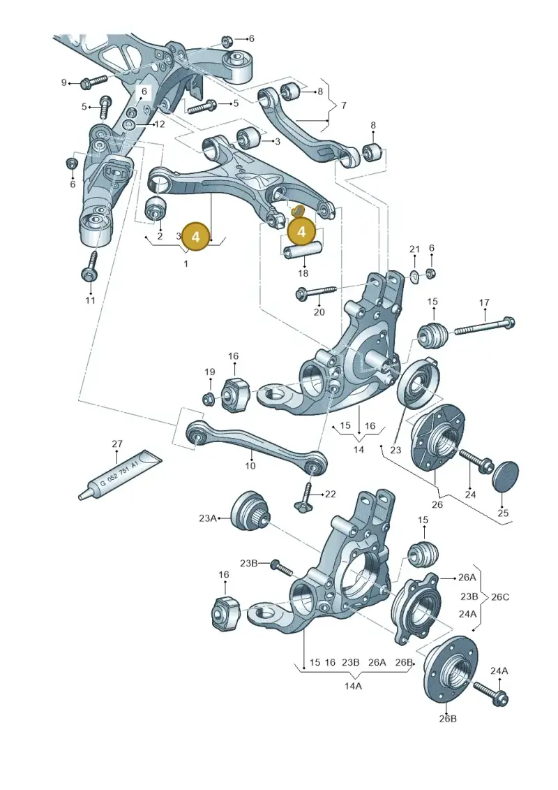 8K0525045 — Audi Q5 qu. 2.0 TDI (2012-2017) diagram 620505050, position 4