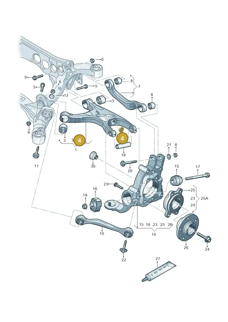 8K0525045 — Audi A7 Sportback (2014-2018) diagram 620505100, position 4