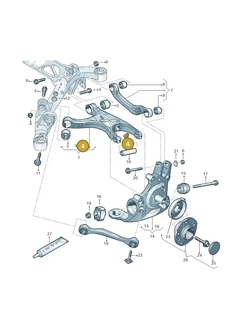 8K0525045 — Audi A7 Sportback (2014-2018) diagram 736505050, position 4