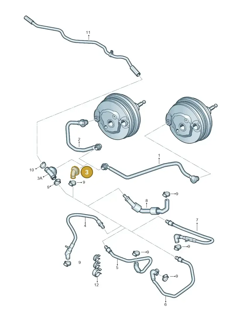 8K0611743C — Audi A5 Cabrio 2.0 (2011-2017) diagram 636611700, position 3