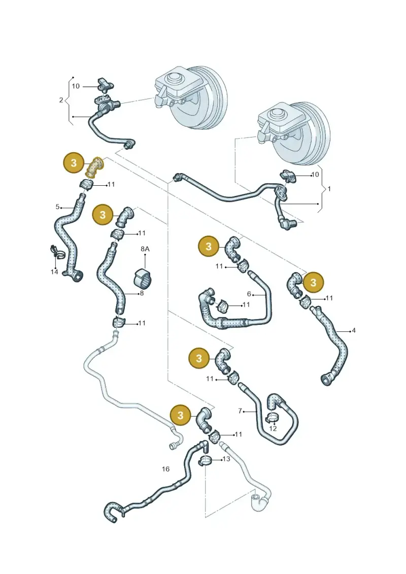 8K0611743C — Audi Q5 qu. 2.0 (2009-2018) diagram 687611075, position 3