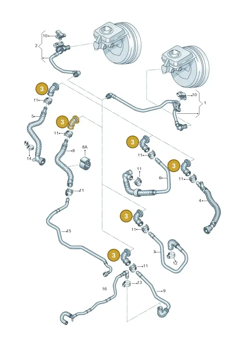 8K0611743C — Audi Q5 qu. 2.0 TDI (2012-2017) diagram 751611750, position 3