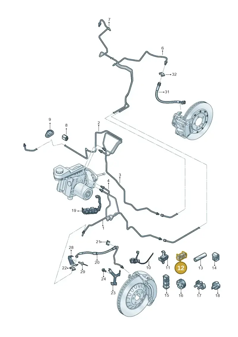 8K0611797G — Audi A5 Limo 2.0 (2024-) diagram 8wk611020, position 12