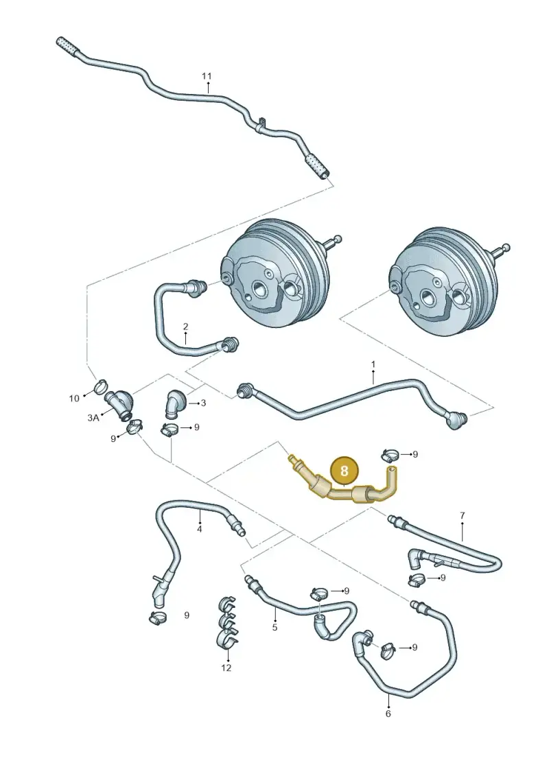8K0611931BS — Audi A5 Sportback (2011-2017) diagram 636611700, position 8