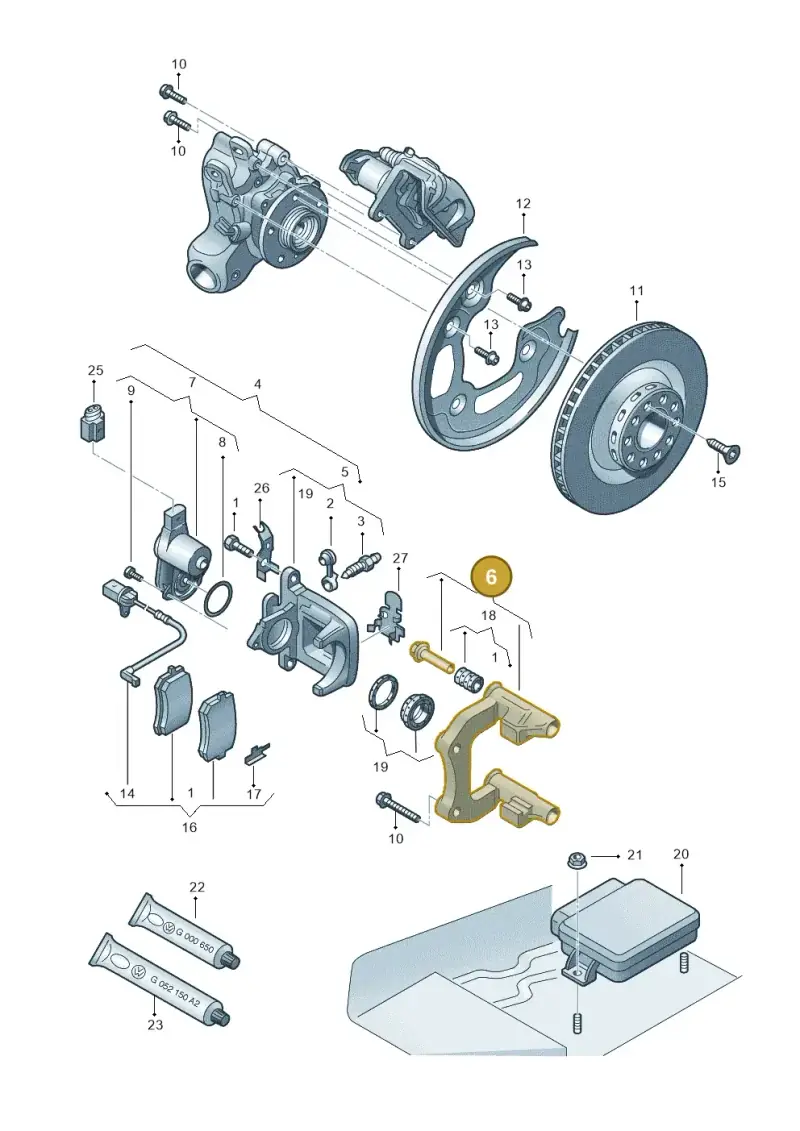 8K0615426 — Audi A7 Sportback (2014-2018) diagram 696615650, position 6