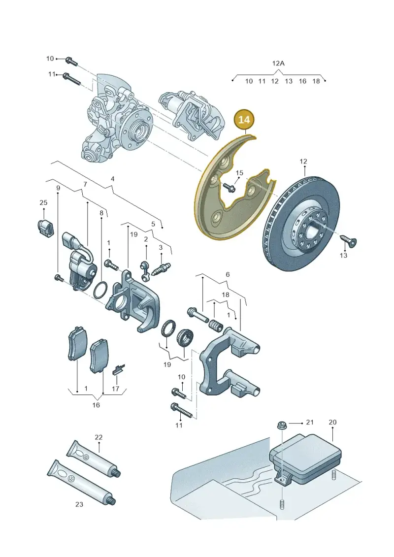 8K0615612A — Audi Q5 qu. 2.0 TDI (2012-2017) diagram 620615610, position 14