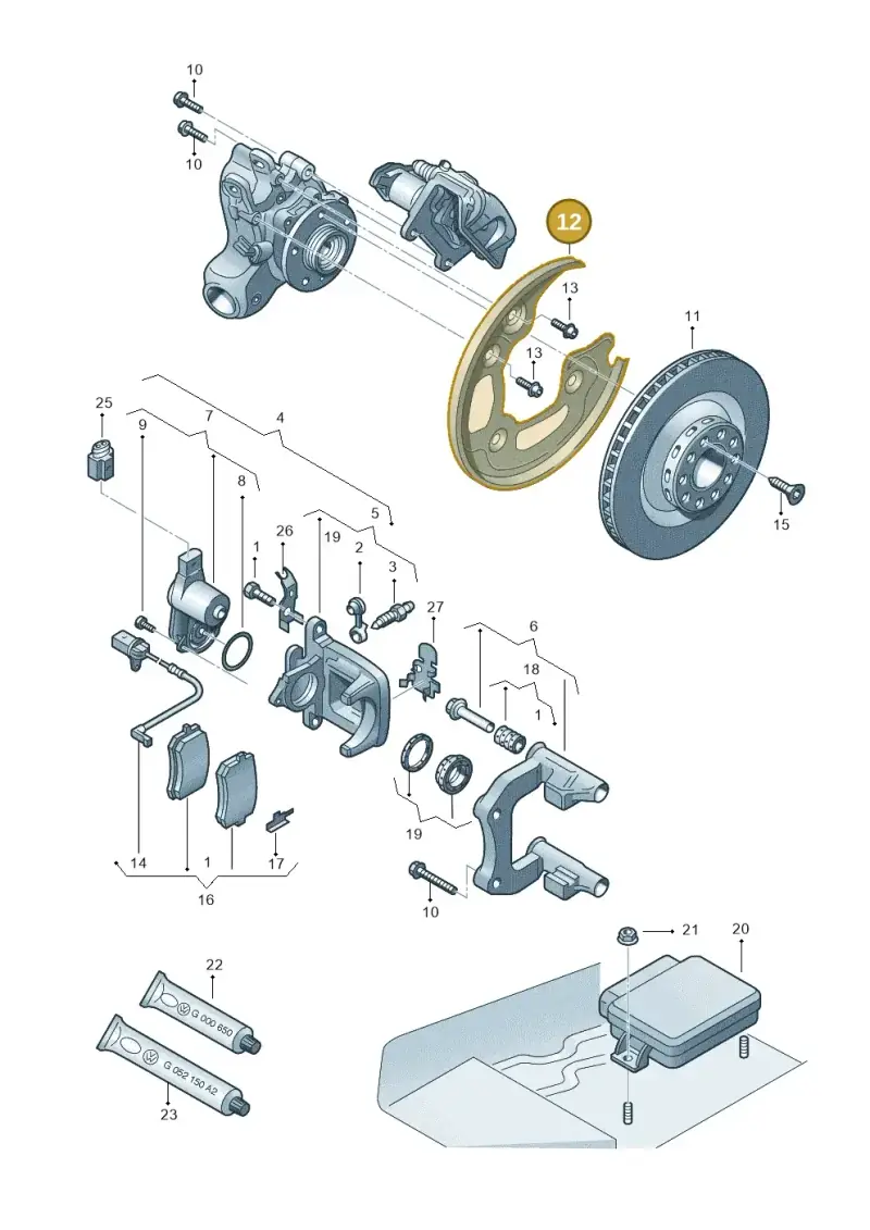 8K0615612A — Audi A7 Sportback (2014-2018) diagram 696615650, position 12