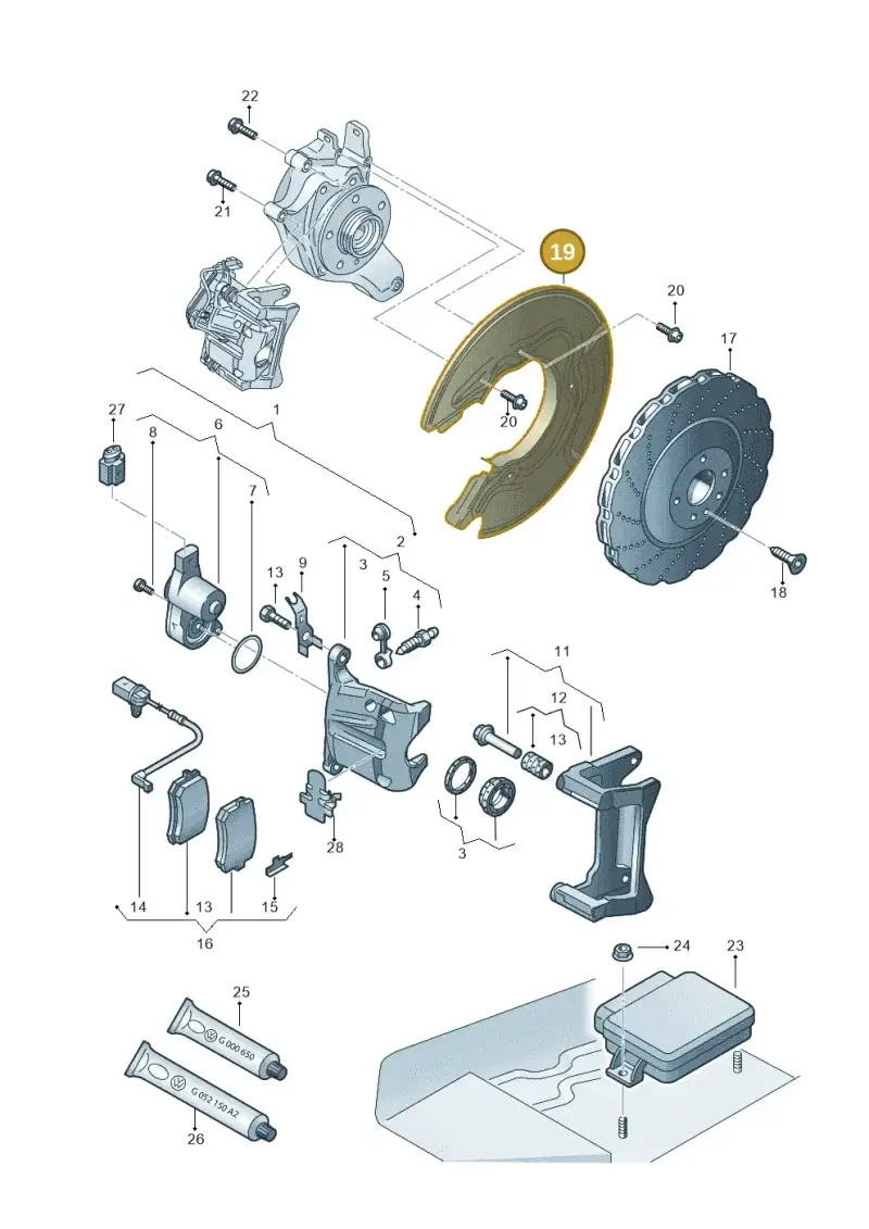 8K0615612A — Audi RS4 Av. qu. 4.2 (2012-2015) diagram 765615700, position 19
